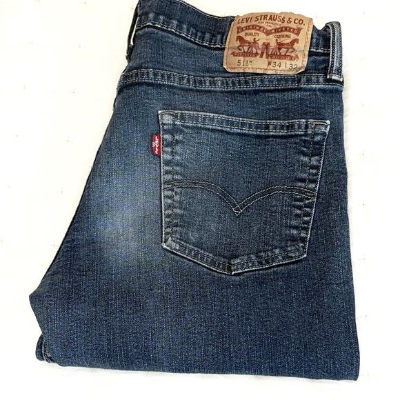 Levis 511 Jeans Men's 34 x 32 | Blue | Slim Fit Straight Denim | EUC - Picture 11 of 11